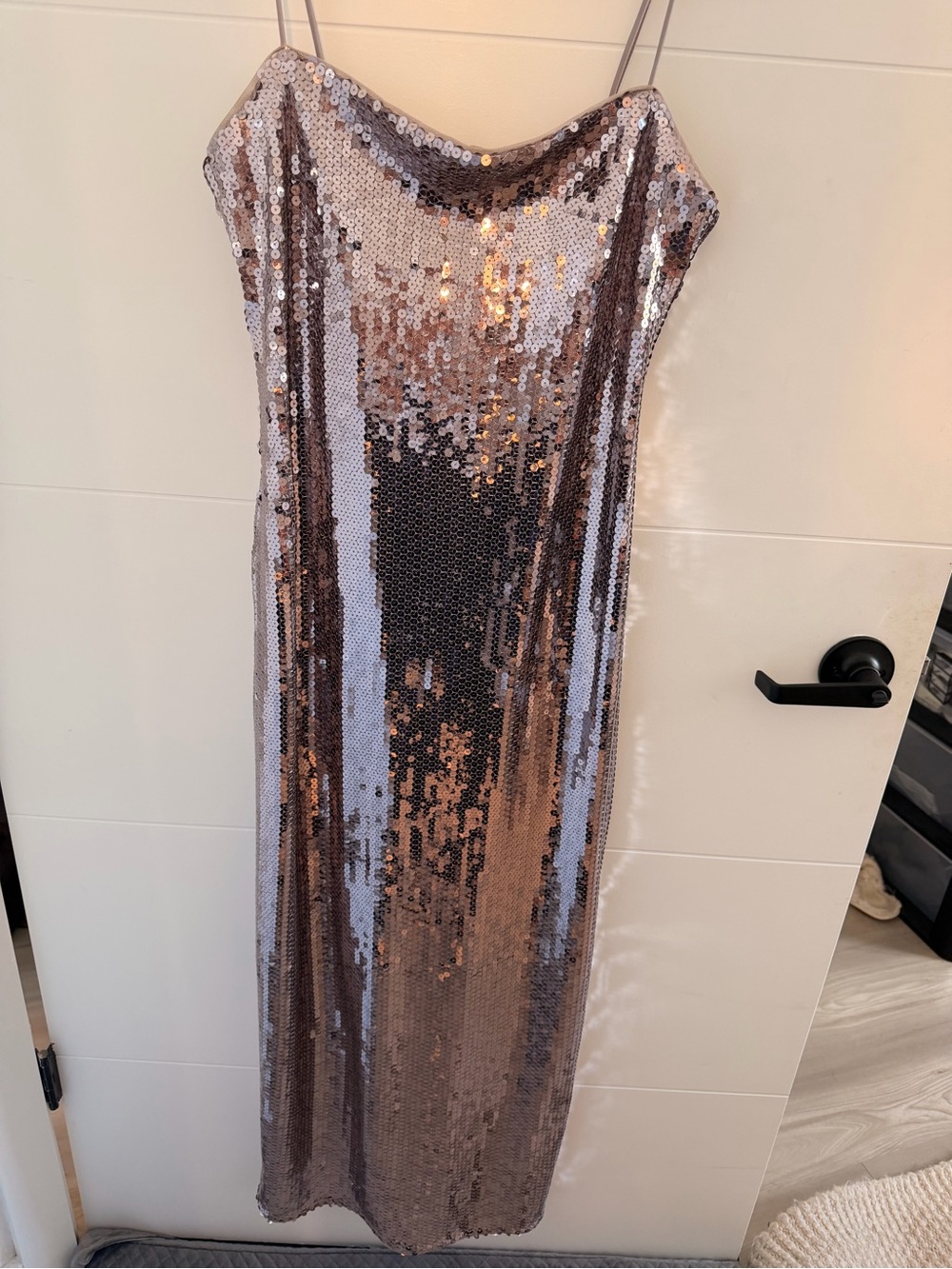 Abercrombie Silver Sequin Slip Dress - Women